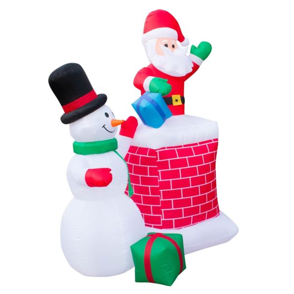 Inflatable Giant 10 Ft. Santa Claus and Snowman Duo - Image 2