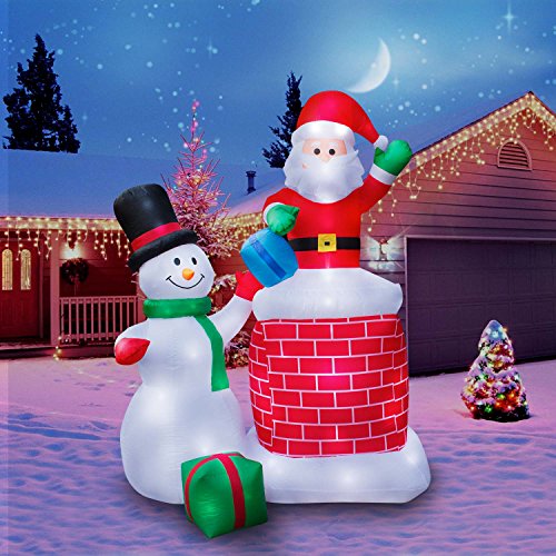 Inflatable Giant 10 Ft. Santa Claus and Snowman Duo