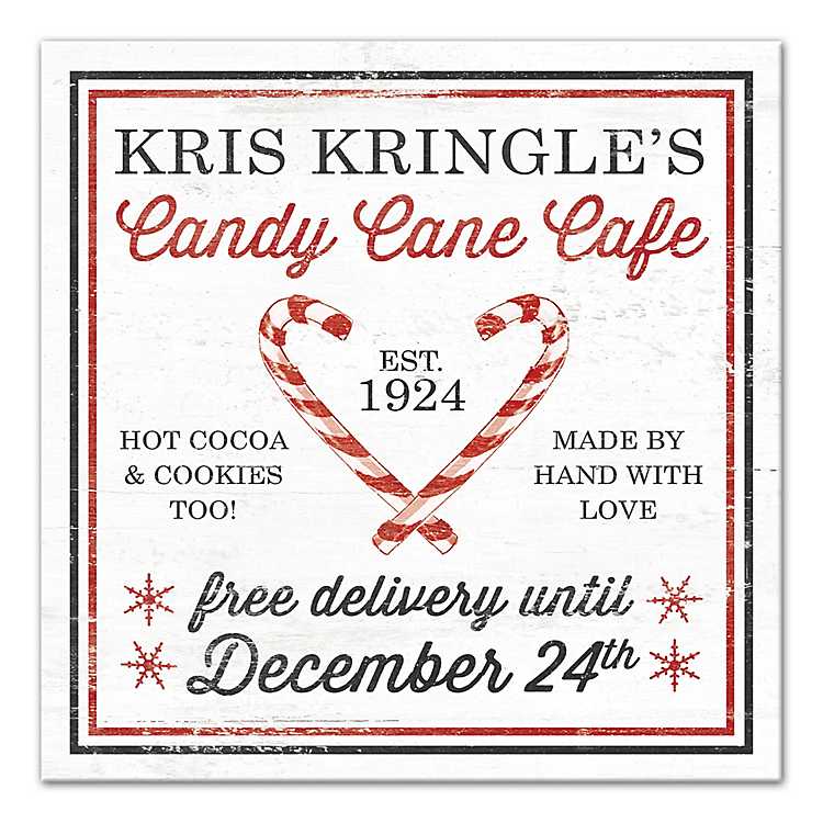 Candy Cane Café Canvas Art Print