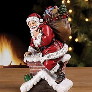 Santa Claus Climbing Down Chimney