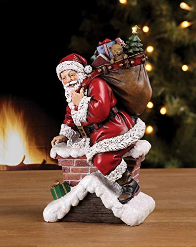 Santa Claus Climbing Down Chimney