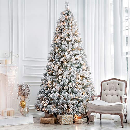 7.5ft Pre-lit Christmas Tree Snow Flocked