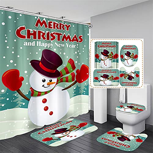 Snowman Christmas Shower Curtain Sets