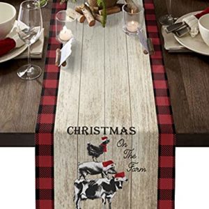 Christmas Farm Animal Table Runner