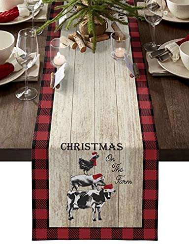 Christmas Farm Animal Table Runner