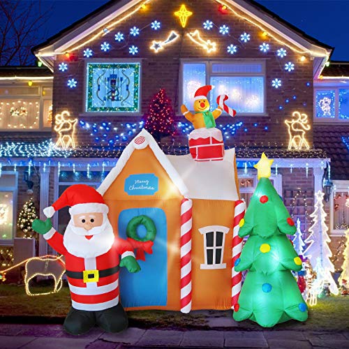 Gingerbread House with Santa Claus & Christmas Tree