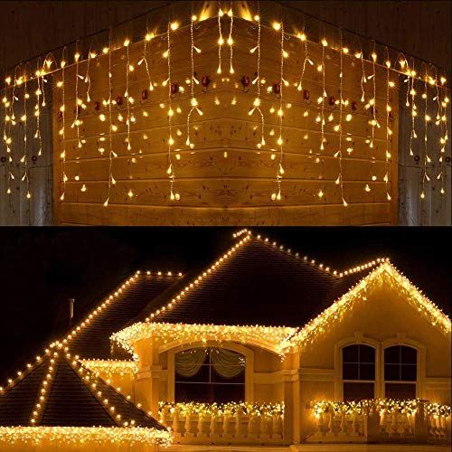 Christmas Icicle Lights, 300 LED 29ft 8 Modes