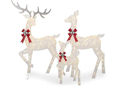 Large 3-Piece LED Lighted Holiday Deer Family