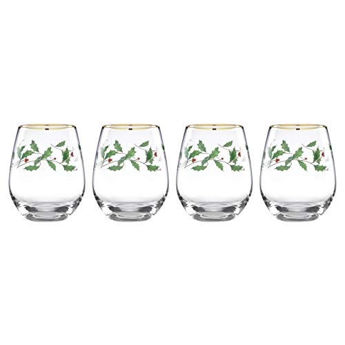 Lenox Holiday 4-Piece Stemless Wine Glasses