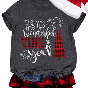 Merry Christmas Shirts for Women Buffalo Plaid