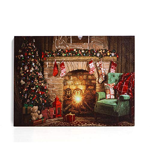 Christmas Tree Brick Fireplace Stockings