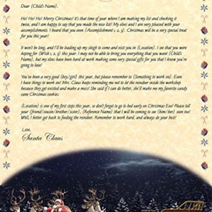 North Pole Letters Personalized Christmas Letter from Santa Claus