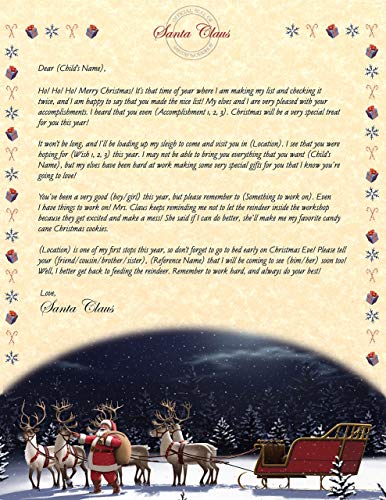 North Pole Letters Personalized Christmas Letter from Santa Claus
