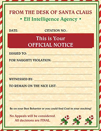 Christmas Naughty List Notice