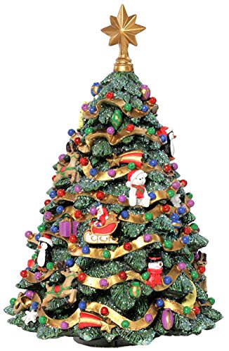 Jingle Bell Rotating Christmas Tree Figurine