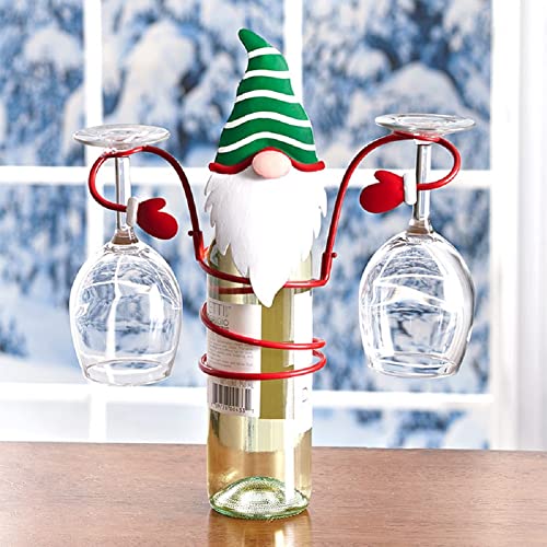 Wine Bottle & Glass Holders Christmas Gnome